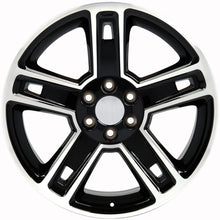 Load image into Gallery viewer, 22" Replica Wheel CV74B Fits Chevrolet Silverado Rim 22x9 Black Mach'd Wheel