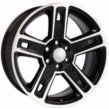Load image into Gallery viewer, 22" Replica Wheel CV74B Fits Chevrolet Silverado Rim 22x9 Black Mach'd Wheel