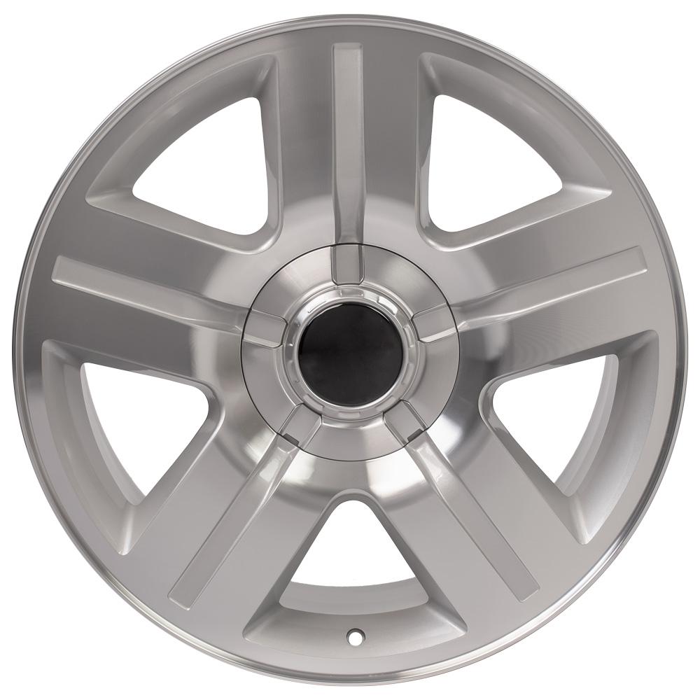 20" Replica Wheel CV84 Fits Chevrolet Silverado Rim 20x8.5 Silver Wheel