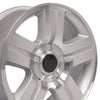20" Replica Wheel CV84 Fits Chevrolet Silverado Rim 20x8.5 Silver Wheel