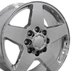 20" Replica Wheel CV91B 8 Lug Fits Chevrolet Rim 20x8.5 Chrome Wheel