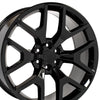 24" Replica Wheel CV92 Fits GMC Sierra Rim 24x10 Black Wheel