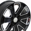 22" Replica Wheel fits Chevy Silverado - CV93B Black with Chrome Insert 22x9