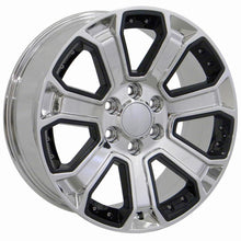 Load image into Gallery viewer, 22" Replica Wheel fits Chevy Silverado - CV93B Chrome with Black Insert 22x9