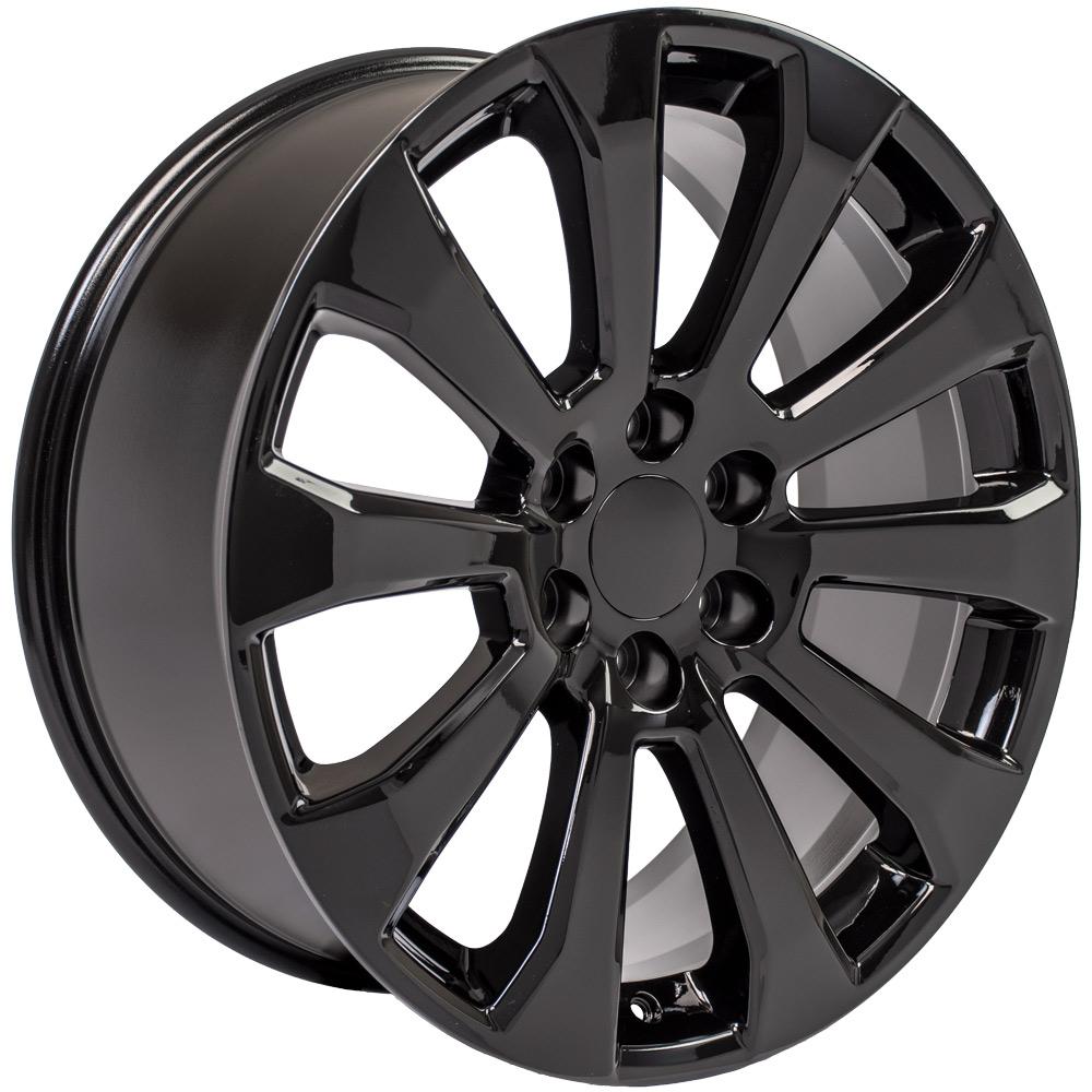 22" Replica Wheel CV95 Fits Chevrolet Silverado Rim 22x9 Black Wheel
