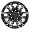 20" Replica Wheel fits GMC Sierra 2500/3500 - CV96A Black Machined 20x8.5
