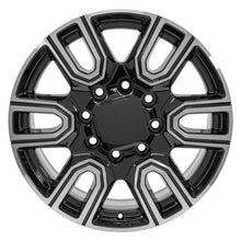 Load image into Gallery viewer, 20" Replica Wheel fits GMC Sierra 2500/3500 - CV96A Black Machined 20x8.5