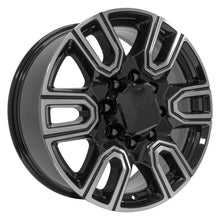 Load image into Gallery viewer, 20" Replica Wheel fits GMC Sierra 2500/3500 - CV96A Black Machined 20x8.5