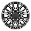 20" Replica Wheel fits GMC Sierra 2500/3500 - CV97A Black with Milled Edge 20x8.5