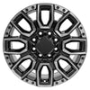 20" Replica Wheel fits GMC Sierra 2500/3500 - CV97A Black Milled Edge with Tinted Clear 20x8.5