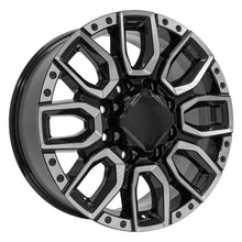 Cargar imagen en el visor de la galería, 20" Replica Wheel fits GMC Sierra 2500/3500 - CV97B Black with Milled Edge 20x8.5