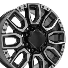 Cargar imagen en el visor de la galería, 20" Replica Wheel fits GMC Sierra 2500/3500 - CV97B Black with Milled Edge 20x8.5