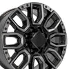 20" Replica Wheel fits GMC Sierra 2500/3500 - CV97B Black Milled Edge with Tinted Clear 20x8.5