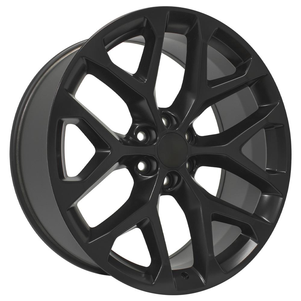 24" Replica Wheel CV98 Fits Chevy Silverado Rim 24x10 Satin Black Wheel