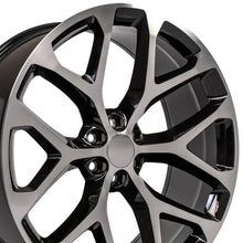 Load image into Gallery viewer, 26" Replica Wheel CV98 Fits Chevy Silverado Rim 26x10 Black Mach'd Wheel