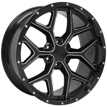 Load image into Gallery viewer, 22" Replica Wheel CV98 Fits Chevy Silverado Rim 22x9.5 Satin Black Milled Wheel