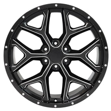 Cargar imagen en el visor de la galería, 22" Replica Wheel CV98 Fits Chevy Silverado Rim 22x9.5 Black Milled Wheel