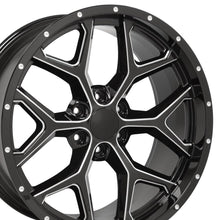Cargar imagen en el visor de la galería, 22" Replica Wheel CV98 Fits Chevy Silverado Rim 22x9.5 Black Milled Wheel