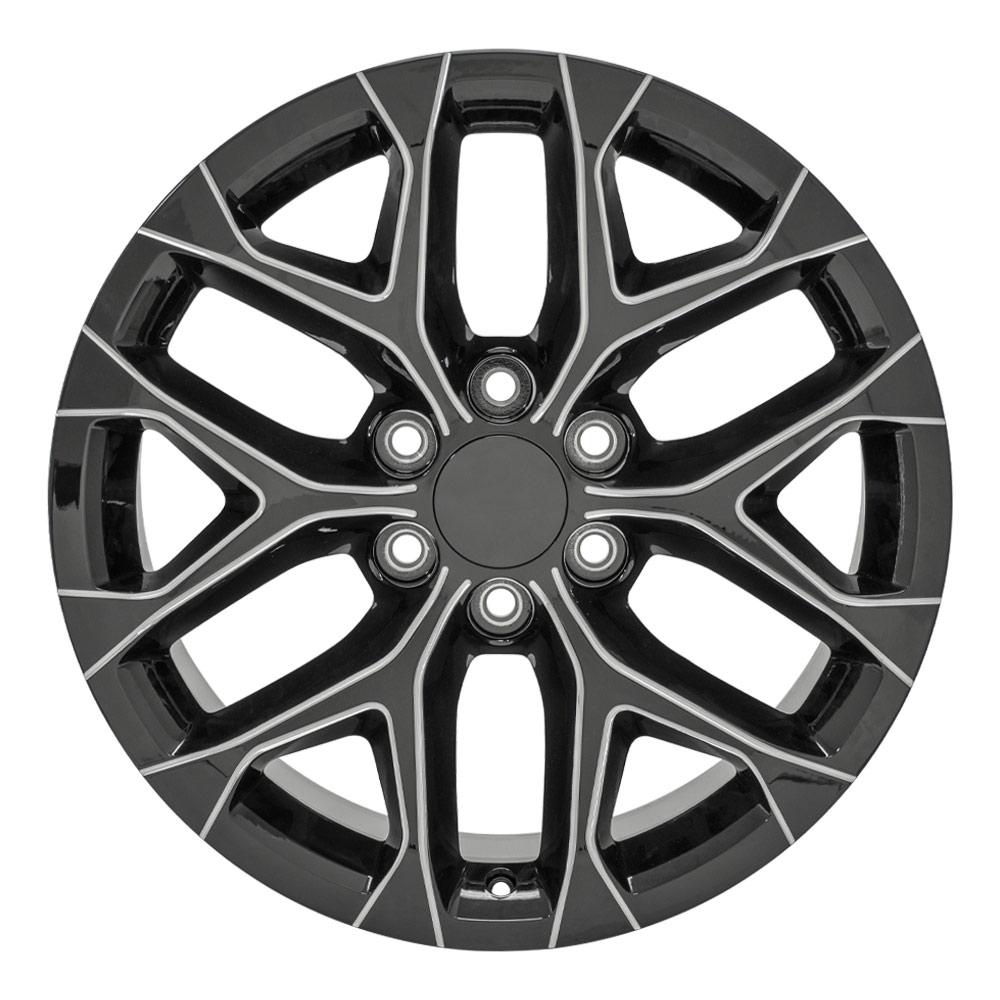 20" Replica Wheel CV98B Fits Chevy Silverado Rim 20x9 Black Milled Wheel