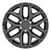 Cargar imagen en el visor de la galería, 20" Replica Wheel CV98B Fits Chevy Silverado Rim 20x9 Black Milled Wheel