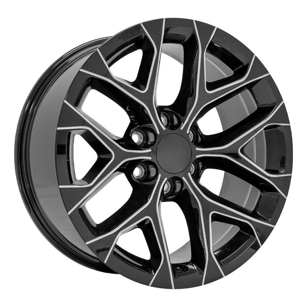 20" Replica Wheel CV98B Fits Chevy Silverado Rim 20x9 Black Milled Wheel
