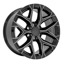 Cargar imagen en el visor de la galería, 20" Replica Wheel CV98B Fits Chevy Silverado Rim 20x9 Black Milled Wheel