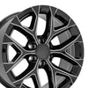20" Replica Wheel CV98B Fits Chevy Silverado Rim 20x9 Black Milled Wheel