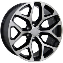 Cargar imagen en el visor de la galería, 20" Replica Wheel CV98B Fits Chevy Silverado Rim 20x9 Black Mach'd Rim