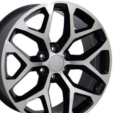 Cargar imagen en el visor de la galería, 20" Replica Wheel CV98B Fits Chevy Silverado Rim 20x9 Black Mach'd Rim