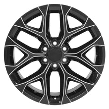 Cargar imagen en el visor de la galería, 22" Replica Wheel fits Chevy Silverado - CV98B Black with Milled Edge 22x9