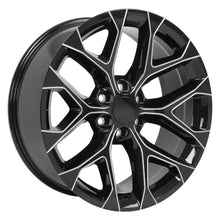 Cargar imagen en el visor de la galería, 22" Replica Wheel fits Chevy Silverado - CV98B Black with Milled Edge 22x9