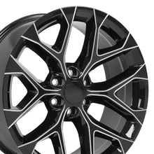 Cargar imagen en el visor de la galería, 22" Replica Wheel fits Chevy Silverado - CV98B Black with Milled Edge 22x9