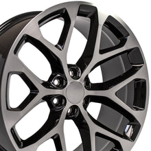 Cargar imagen en el visor de la galería, 24" Replica Wheel fits Chevy Silverado - CV98B Black Machined 24x10