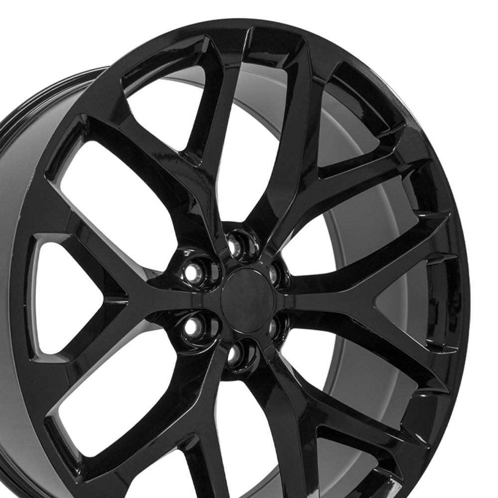 26" Replica Wheel CV98B Fits Chevy Silverado Rim 26x10 Black Wheel