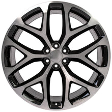 Load image into Gallery viewer, 26" Replica Wheel CV98B Fits Chevy Silverado Rim 26x10 Black Mach'd Wheel