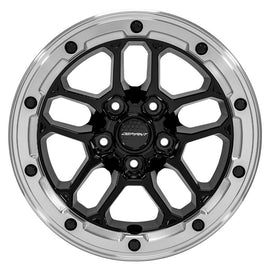 Defiant Wheel DF01 Gloss Black Wheel with Milled Ring 17x8 5x5