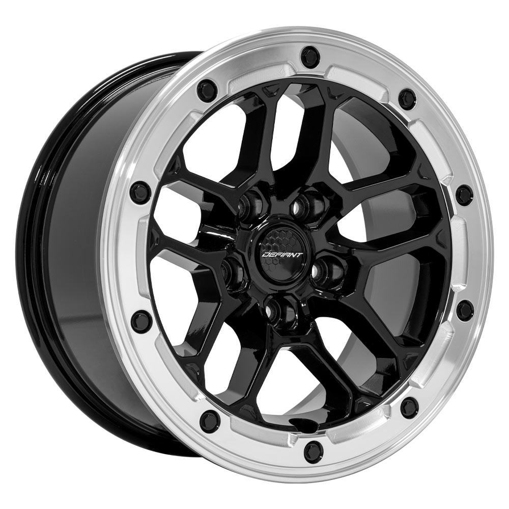 Defiant Wheel DF01 Gloss Black Wheel with Milled Ring 17x8 5x5
