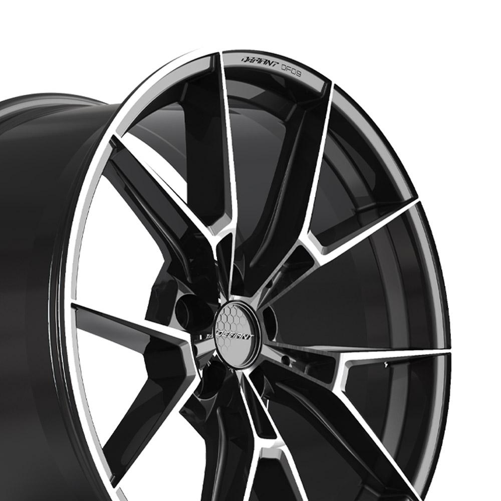 Defiant Wheel DF09 Black Machined with Tinted Clear 20x9 5x120mm fits BMW