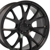 22" Replica Wheel DG15 Fits Dodge Hellcat Rim 22x9 Black Wheel