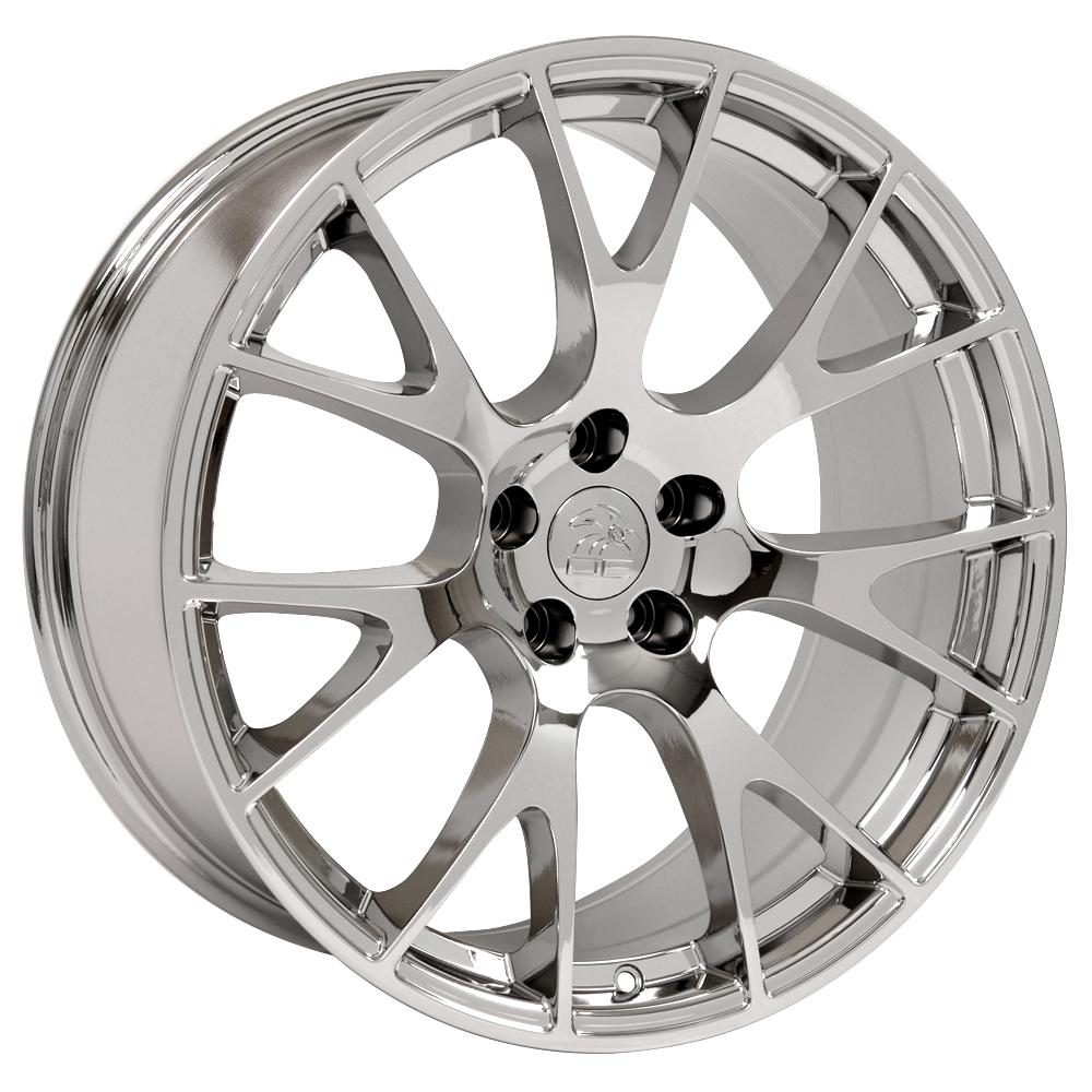 22" Replica Wheel DG15 Fits Dodge Hellcat Rim 22x9 Chrome Wheel