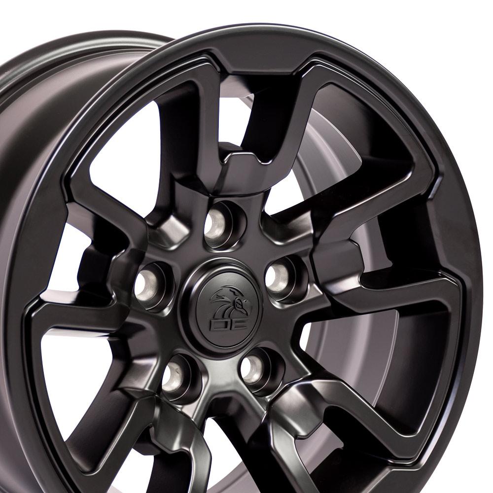 17" Replica Wheel DG55 Fits Dodge RAM Rebel Rim 17x8 Black Wheel