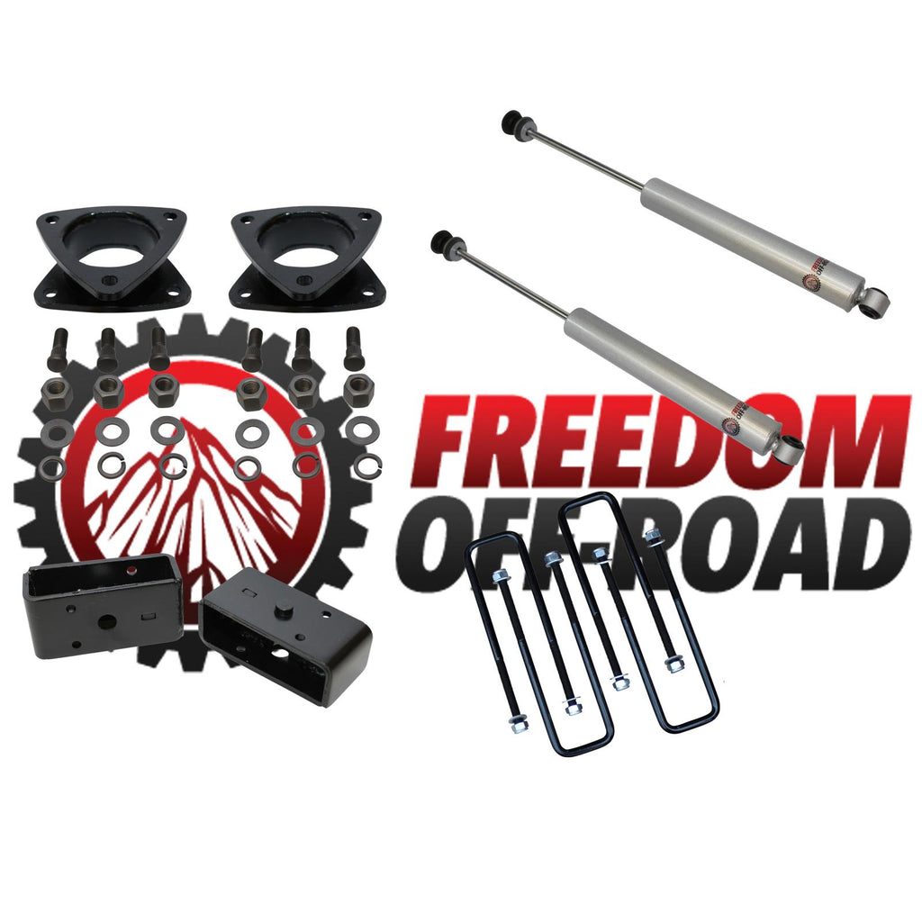 3 Inch Front Strut Spacers 2 Inch Rear Blocks w/U Bolts and Shocks 05-23 Tacoma Freedom Off-Road