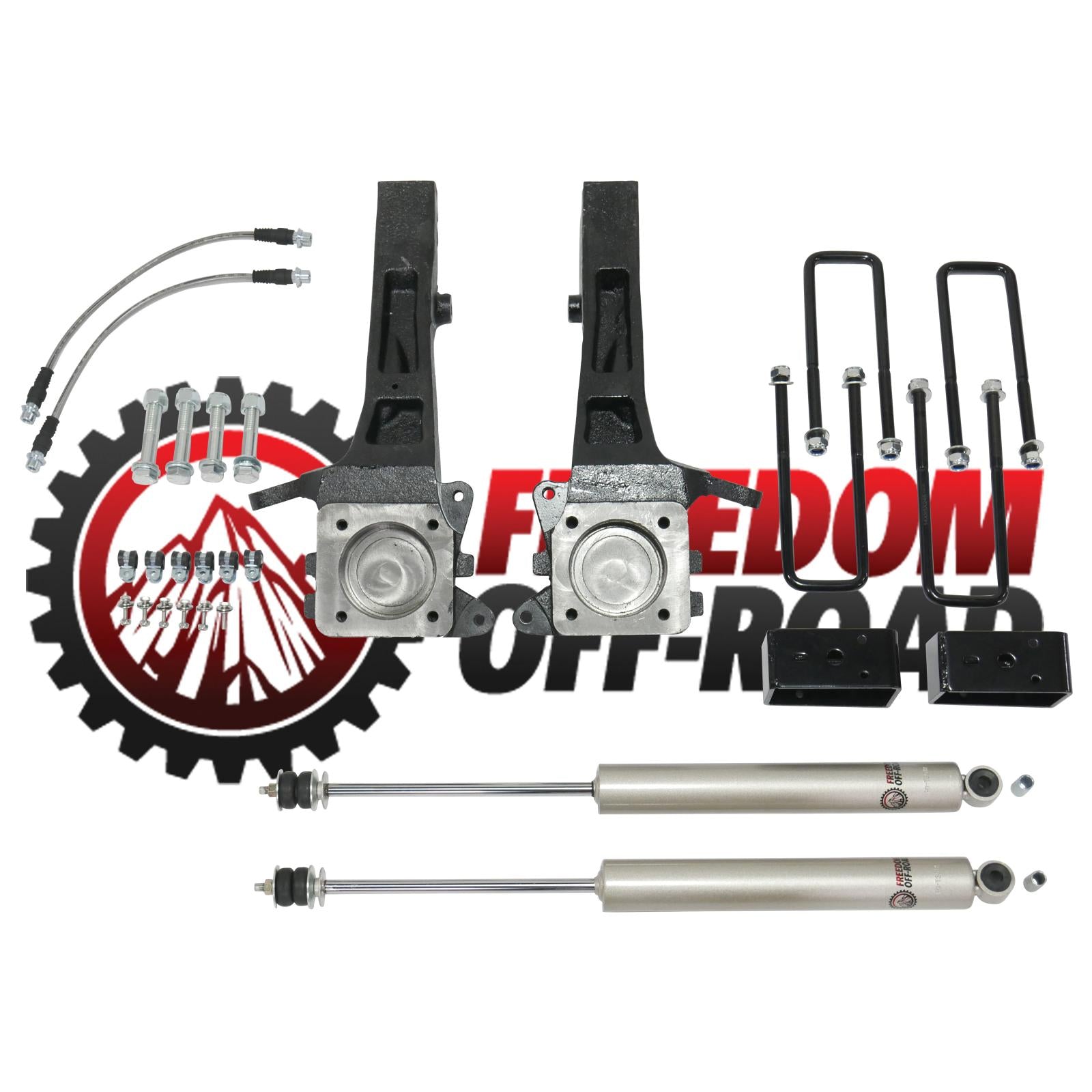 4 Inch Front 3 Inch Rear Lift Kit w/Shocks 05-23 Tacoma RWD Freedom Off-Road