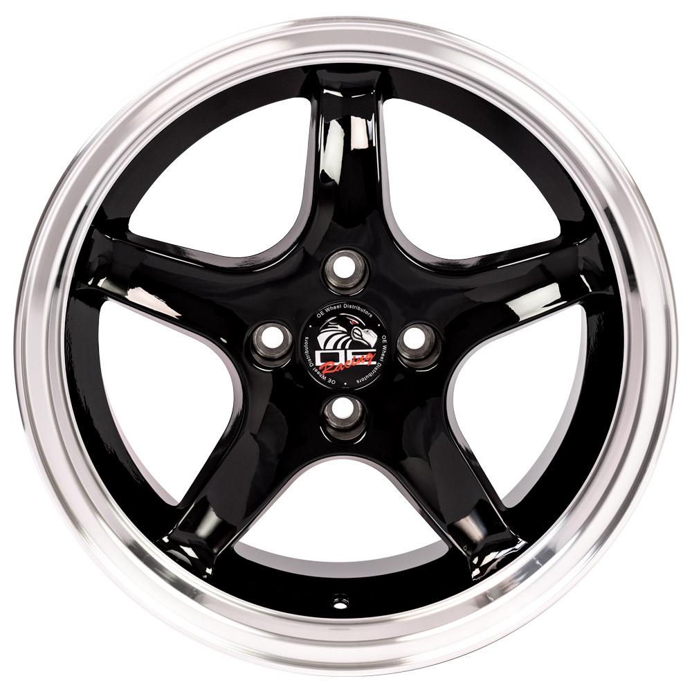 17" Replica Wheel FR04 Fits Ford Mustang Cobra Rim 17x9 DD Black Wheel