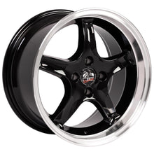 Cargar imagen en el visor de la galería, 17" Replica Wheel FR04 Fits Ford Mustang Cobra Rim 17x9 DD Black Wheel