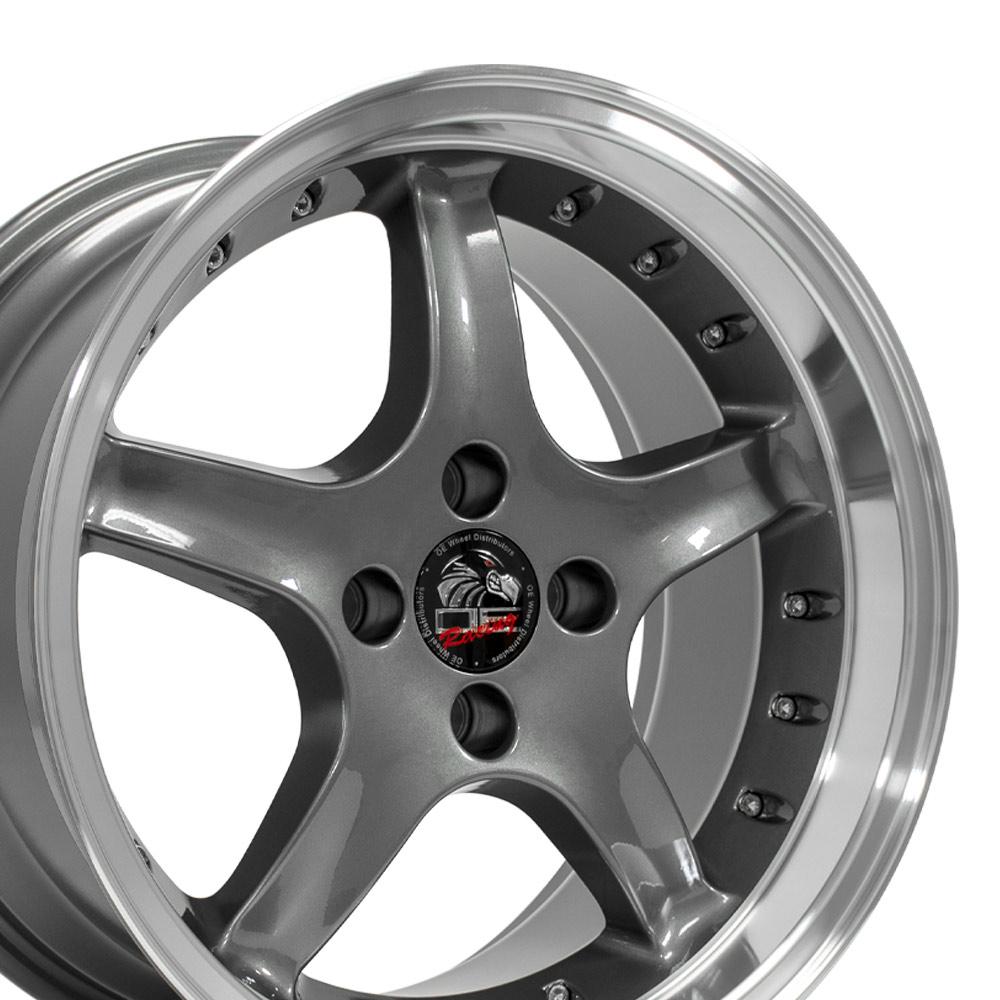 17" Replica Wheel FR04 Fits Ford Mustang Cobra Rim 17x9 DR Gunmetal Wheel