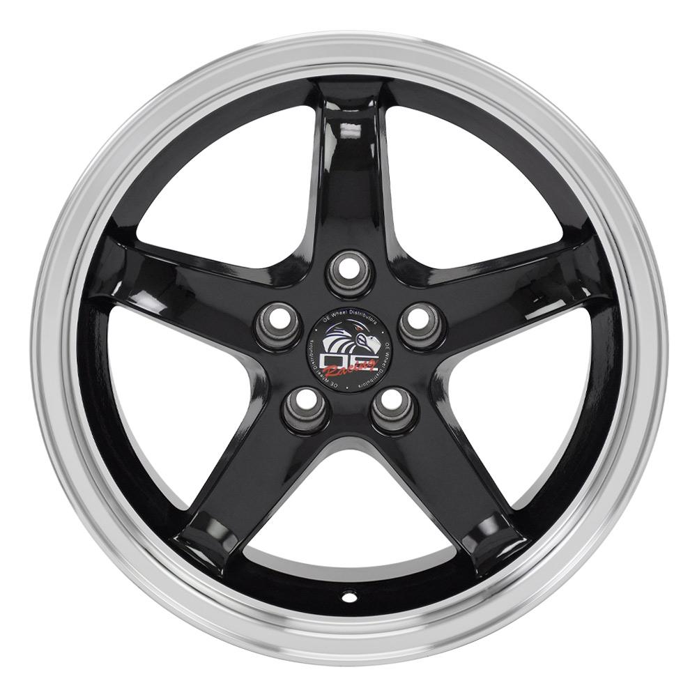 17" Replica Wheel FR04 Fits Ford Mustang Cobra Rim 17x9 Black Wheel