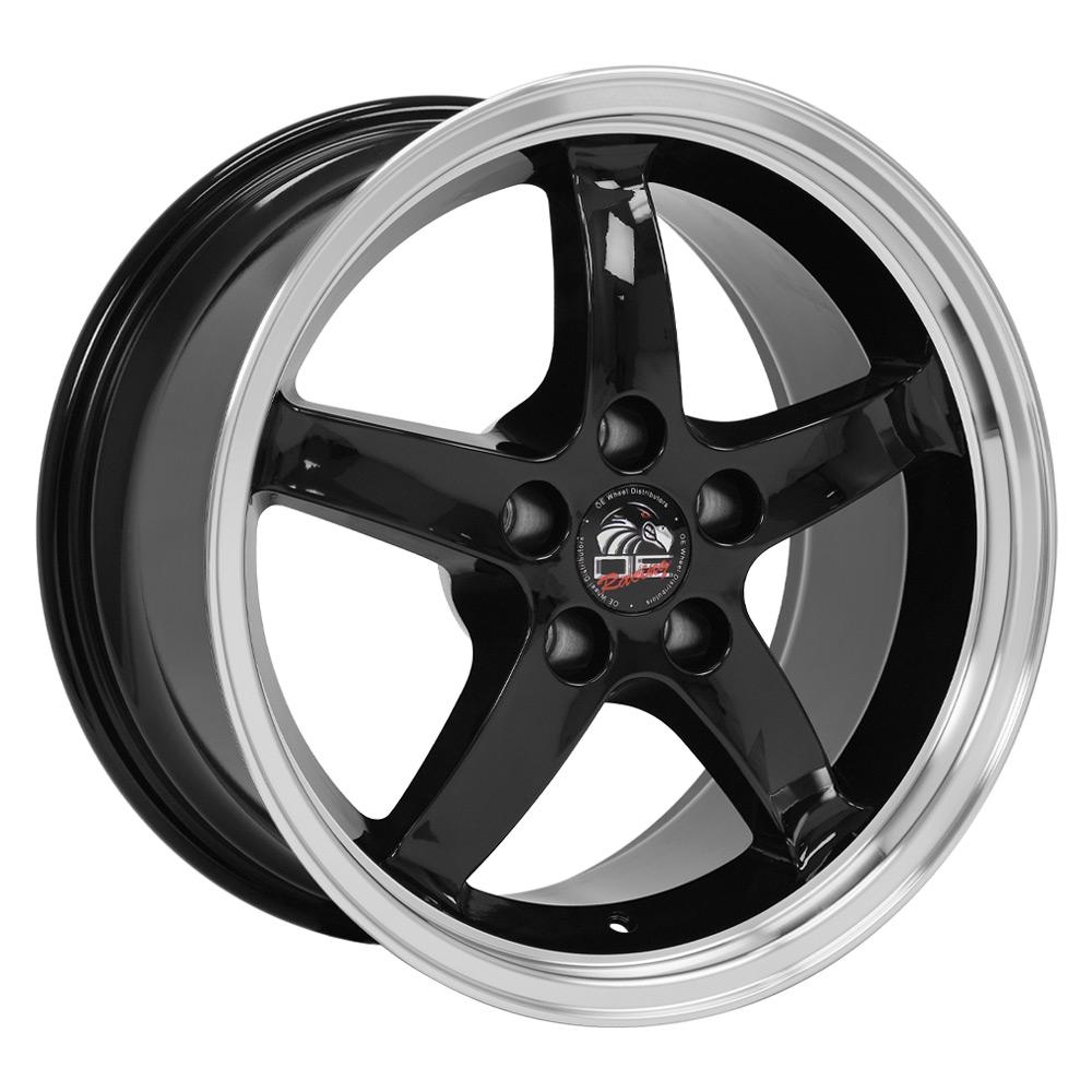 17" Replica Wheel FR04 Fits Ford Mustang Cobra Rim 17x9 Black Wheel
