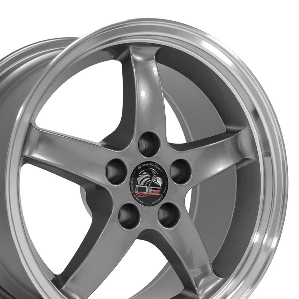 17" Replica Wheel FR04 Fits Ford Mustang Cobra Rim 17x9 Gunmetal Wheel
