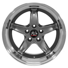 Cargar imagen en el visor de la galería, 17" Replica Wheel FR04 Fits Ford Mustang Cobra Rim 17x10.5 Gunmetal Wheel